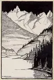 Ina D.D. Uhthoff, Untitled - Into the Valley, ink on paper