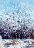 Jim Vest, Untitled - Winter Trees, acrylic on wood board