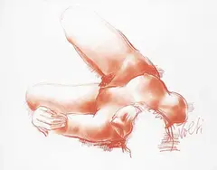 Antoniucci Voltigero Volti, Nude, chalk on paper