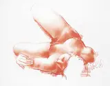 Antoniucci Voltigero Volti, Nude, chalk on paper