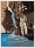 George Weber, Johnson's Canyon, Banff, Alberta #42/45, 1962, colour silkscreen on paper