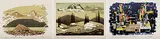 George Weber, Mt. Begbie, Revelstoke B.C. / Christmas, Refinery Row, Edmonton / Upper Waterfowl Lake, 1953, colour silkscreen on paper
