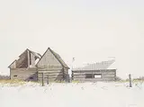 John Webster, Untitled - The Old Storage Sheds, 1976, watercolour on paper