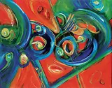 Monika Wright, Jazz Music, acrylic on canvas