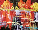 Lois Bauman, At Redwood Meadows, oil on wood board