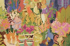 Claudette Castonguay, Rendez - Vous au Jardin, 2009, acrylic on canvas