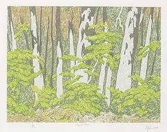 A. J. Casson, Forest Edge #83/150, colour etching on paper