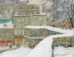Horace Champagne, Saturday Snow Flakes, 1993, pastel on paper