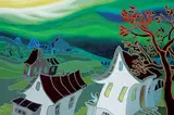 Real Fournier, Friends on the Roof, oil on canvas