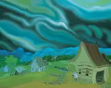 Real Fournier, Toc Toc, Qui est la, oil on canvas