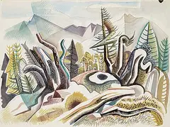 Henry George Glyde, Untitled - Rocky Mountain Forms, watercolour and ink on paper