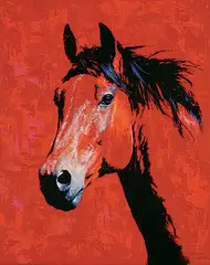Adeline Halvorson, A Dash of Red, oil on canvas