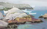 Hilton Macdonald Hassell, Rocks and Gulls, Middle Point Cove N.S.