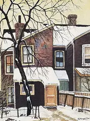 John Kasyn, Tree on Robert St. Yard, 1974, watercolour on paper