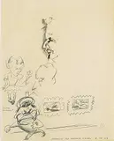 Arthur Lismer, Untitled - Alma Duncan and Friends, 1943, graphite and ink on paper