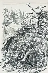 Arthur Lismer, Georgian Bay Study, ink wash on paper