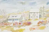Janet Mitchell, Sylvan Lake Morning, watercolour on paper