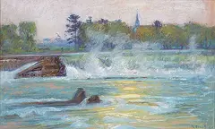 Robert Pilot, Waterfalls Chambly, 1924, pastel on paper