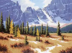 Robert Edward Wood, Larch in Paradise Valley, oil on canvas