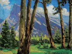 Catharine Robb Whyte, Mt. Rundle, 1968, oil on canvas board