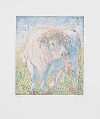 Joseph Fafard, August #PP, 1986, colour etching on paper