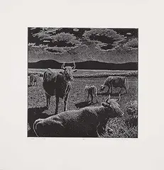 Joseph Fafard, Moon Walk #AP, 1987, etching on paper