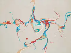Alex Janvier, Hometown Fans, 1981, acrylic on canvas