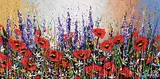 Emma Sabina, Poppies, Poppies and More Poppies, acrylic on canvas