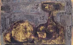 Herbert Johannes Joseph Siebner, The Night, 1956, monoprint on paper board
