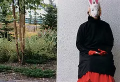 Barbara Todd, Untitled - Wrapped Trees and Bunny Mask, colour photograph on paper