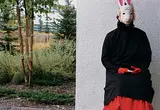 Barbara Todd, Untitled - Wrapped Trees and Bunny Mask, colour photograph on paper
