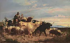 Richard Beavis, Day Break [The Return of the Scottish Raiders], 1860, oil on canvas