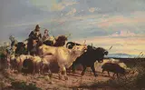 Richard Beavis, Day Break [The Return of the Scottish Raiders], 1860, oil on canvas