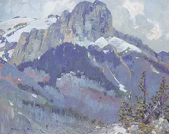 Belmore Browne, Untitled - View of the Summit, oil on canvas