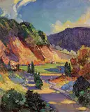 Leonard Richmond, Butchart Garden, Victoria, B.C., oil on canvas