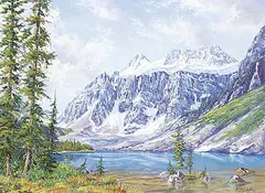 Marion E. Barker, Consolation Lake, Banff, oil on canvas