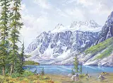 Marion E. Barker, Consolation Lake, Banff, oil on canvas