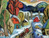 Pierre Bedard, Hiver D'Antan, acrylic on wood board