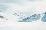 Simon H. Camping, Untitled - Skiers Below Molar Pass, watercolour on paper