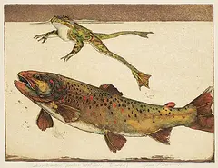 Jack Lee Cowin, Madison Meadows [Western Trout Series] #59/75, 1981, hand coloured etching on paper