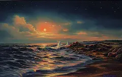 Admiral by Jonn Einerssen, oil on wood board, sold Nov 2021