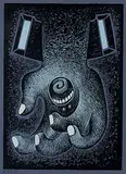 Sorel Etrog, Untitled - Surreal Hand with Teeth, colour silkscreen on paper
