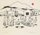 Ted Harrison, Carcross - Yukon #A/P, 1976, hand coloured lithograph on paper