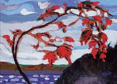 James Edward Hergel, Wind Swept Maple, Georgian Bay, 1986, oil on wood board