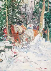 André Lapine, January Snow, oil on canvas board