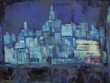 Elias Newman, Untitled - Abstract Skyline, pastel on paper