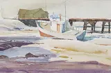 Franklin Herbert Palmer, Lifting Fog, Devon, 1976, watercolour and graphite on paper