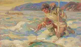 Adam Sherriff Scott, Untitled - Ice Fishing, oil on canvas