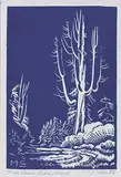 West Coast Cedar #42/100 by Margaret Shelton, 1982, lino block on paper, sold Nov 2021