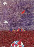 Ferdinando Nichola Spina, Arctic Melon Landscape, acrylic on paper